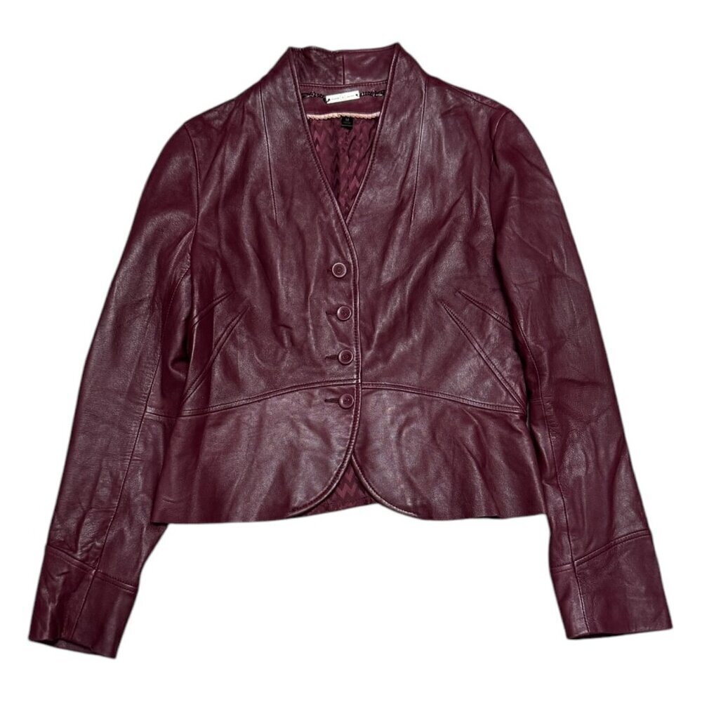 WILSONS LEATHER Designer GENUINE LEATHER Cropped Casual Jacket Womens Medium